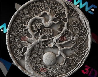 Árbol de la Vida Celta: Modelo 3D / Archivos CNC, Decoración de pared (Descarga digital)