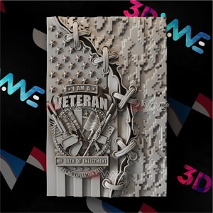 American flag | Veteran | Military | 3d model | STL | CNC files | Wall decor | Wood art |  Home Decor | DIY | 3d | Digital download