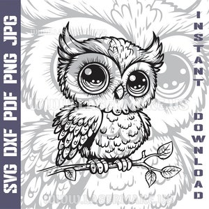 Owl SVG file | cut file for cricut | printable png| SVG dxf cut files | laser file | digital download | SVG | cricut