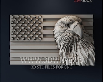 3d STL CNC files - American Eagle: CNC router project - Wood Wall Art - Digital Download