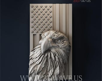 3d STL CNC files - American Eagle: CNC router project - Wood Wall Art - Digital Download