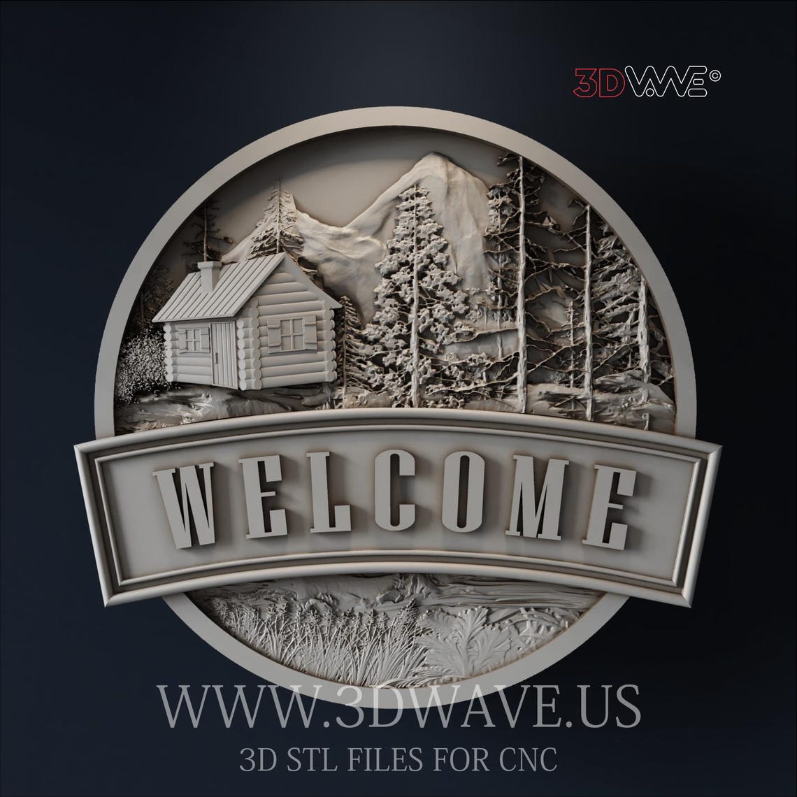 3D Cabin Welcome Sign STL 3d Stl File: CNC Carving Template, Wall Art ...