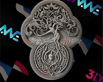 Modelo 3D del Árbol de la Vida Celta / Archivo STL para fresadora CNC (Descarga digital)