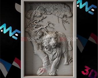 Tiger CNC 3D Model | Wall Decor STL File (Digital Download)