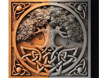 Tree of Life Celtic Knot Wood Carving STL Model | CNC Relief (Digital Download)