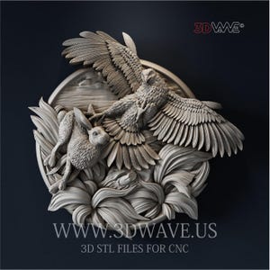 Hunting Hawk 3d | Hare 3d | 3d stl files | CNC STL files | 3d cnc patterns | 3d files for cnc router |  3d cnc files | Wood | Digital art