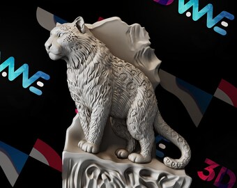 Modello 3D CNC di leopardo / Decorazione murale di animali africani (download digitale STL)