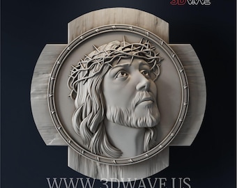 Jesus Christ 3D STL File: CNC Carving Template (Digital Download)
