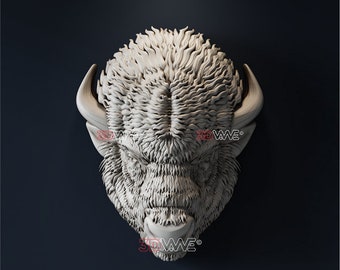 Bison Head Wall Decor | 3D Model CNC Files (Digital Download)