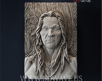 Chief 3D Model: American Native CNC STL File (Digital Download)