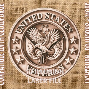 Laser burn Digital Design - Veteran Laser File - Engrave - SVG - Glowforge - Laser Engraving - Wood Engraving - 3D ILLUSION - Patriotic 3d