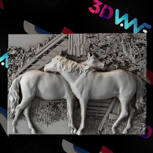 Paarden 3D-stl | Ranch 3d-stl 3d-stl | 3D-model | STL | CNC-bestanden | Wanddecoratie | Houtkunst | Woondecoratie | Doe-het-zelf | 3d | Digitaal downloaden