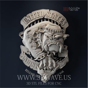 Devil Dog CNC Carving Template: 3D STL File, Wood Wall Art (Digital Files)