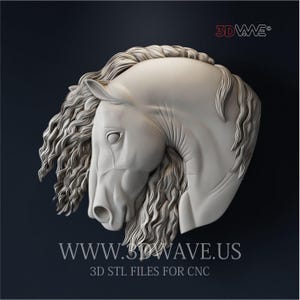 File STL del modello 3D della testa di cavallo: modello di intaglio CNC (download digitale)