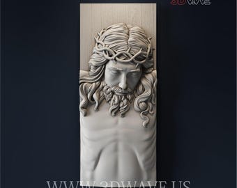 Jesus Christ 3D STL File: CNC Carving Template (Digital Download)