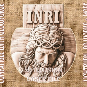 Laser burn Digital Design File - Jesus Laser File - Engrave - SVG - Glowforge - Laser Engraving - Wood Engraving - 3D ILLUSION - Christ 3d