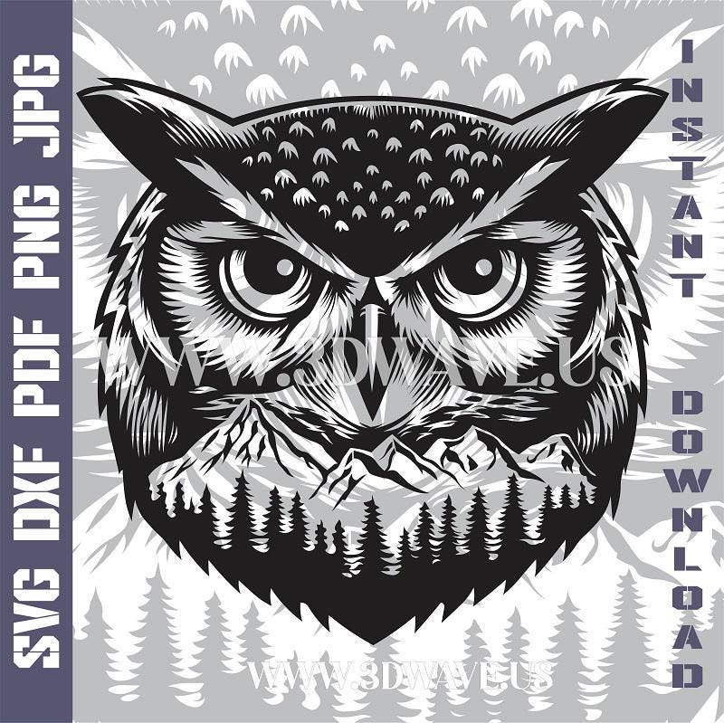Owl | Vector Art & Laser Cut Files | SVG, DXF, PNG | Cricut, Laser, Glowforge Ready - Digital Do