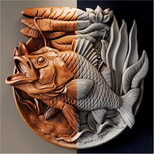 Abborr STL-fil | Fiskeavlastning 3D-modell | CNC-fräs digital nedladdning