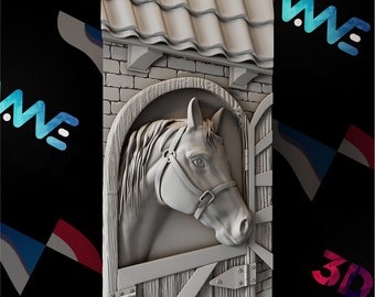 CNC Horse Wall Decor 3D Model | Western Ranch Art (Digital Download)