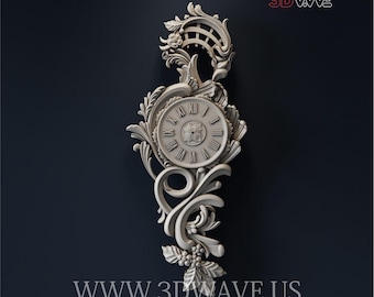 3D Wall Clock STL File: CNC Carving Template (Digital Download)