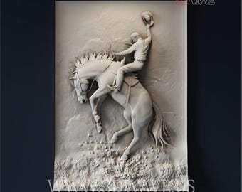 Cowboy 3D STL-fil: CNC-sniderimall för träbearbetning (digital nedladdning)