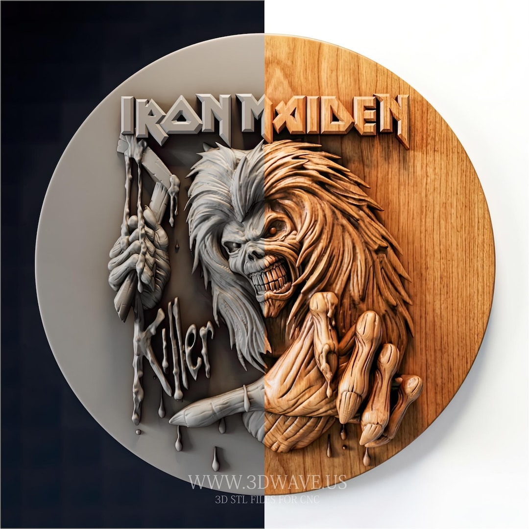 Iron Maiden Eddie STL | Horror CNC Carving File | Heavy Metal Wall