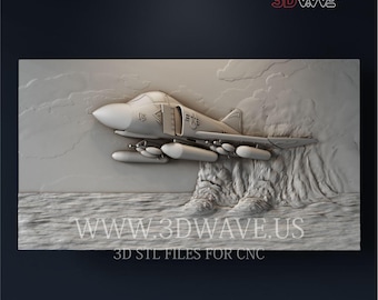 3d STL CNC files - Airplane - Jet: CNC router project - Wood Wall Art - Digital Download