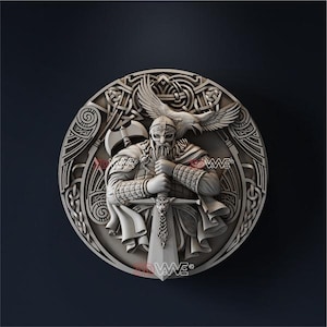 Viking  | Berserker |  Odin | 3d model | STL | CNC files | Wall decor | Wood art |  Home Decor | DIY | 3d | Digital download