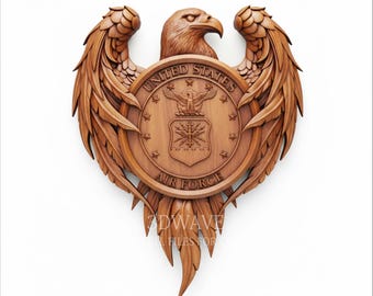 US Air Force Eagle Plaque STL | CNC 3D Model, Veteran Tribute