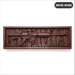 AR15 Wall Art STL | Gun Rights Sign, 3D Model for CNC | Second Amendment Plaque