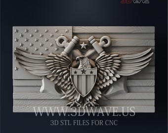 3D STL-Datei: US Navy Digital Pattern | CNC-Schnitzvorlage | Digitale Dateien