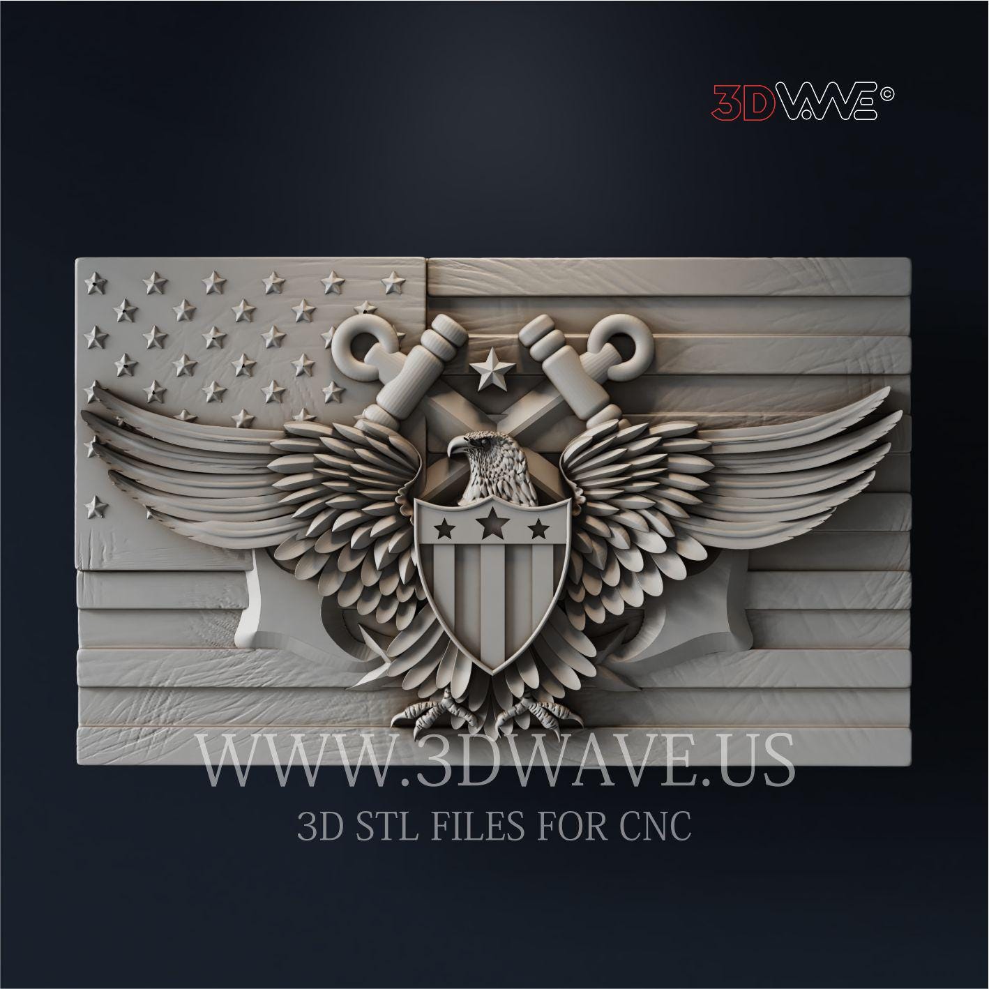 3D STL File: US Navy Digital Pattern CNC Carving Template Digital Files