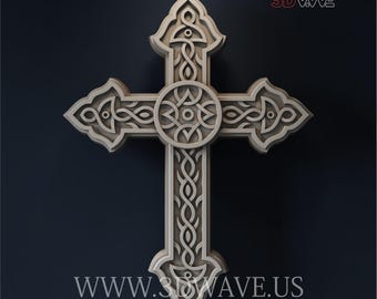 3D STL File: Celtic Cross Digital Pattern | CNC Carving Template | Digital Files