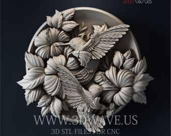Hummingbird 3D STL File: CNC Carving Template (Digital Download)
