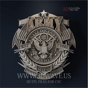 US Army Badge STL File: CNC Carving Template (Digital Files)