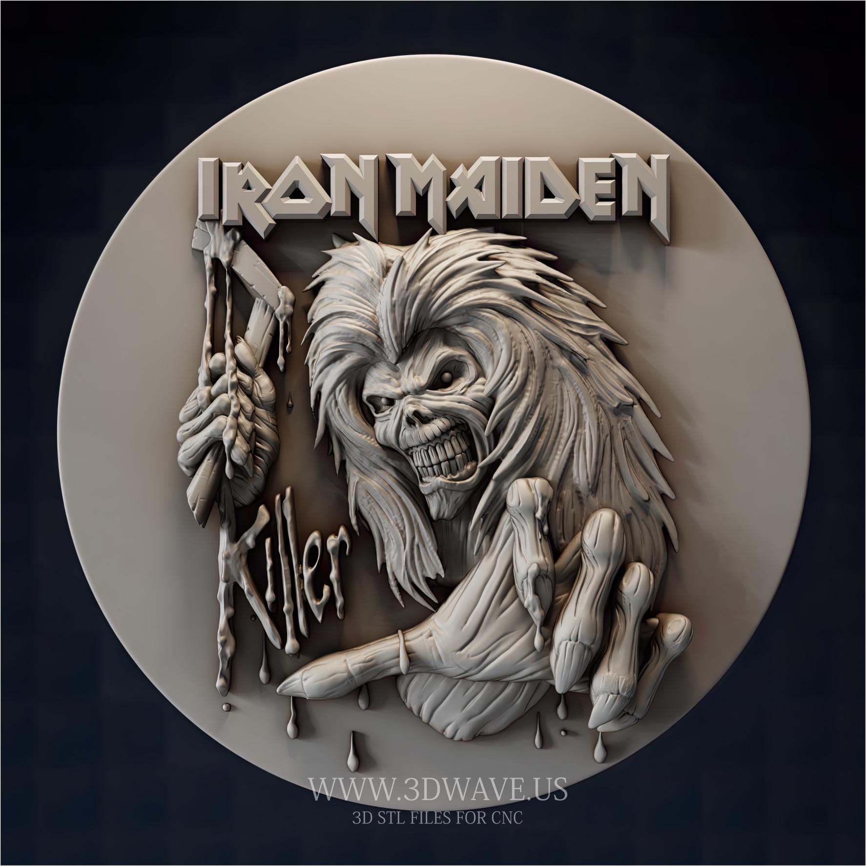 Iron Maiden Eddie STL | Horror CNC Carving File | Heavy Metal Wall
