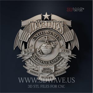 USA Veteran Badge STL File: CNC Carving Template (Digital Files)