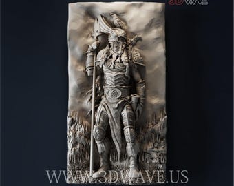 Odin Norse God 3D STL File: CNC Carving Template (Digital Download)