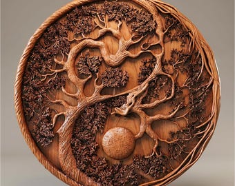 Tree Of Life STL | Wood Carving CNC Router File, 3D Relief Model (Digital Download)