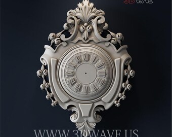 3D Wall Clock STL File: CNC Carving Template (Digital Download)
