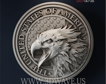 3d STL CNC files - American Eagle: CNC router project - Wood Wall Art - Digital Download
