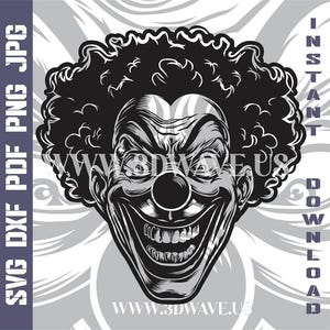Clown | Vector Art & Laser Cut Files | SVG, DXF, PNG | Cricut, Laser, Glowforge Ready - Digital Download
