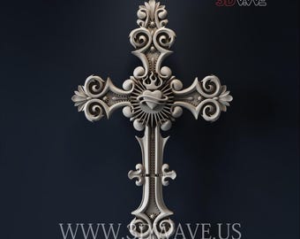 3D Cross 3D STL File: CNC Carving Template ( Digital Download )