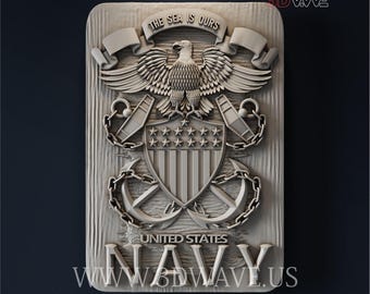 3D STL-Datei: US Navy Digital Pattern | CNC-Schnitzvorlage | Digitale Dateien