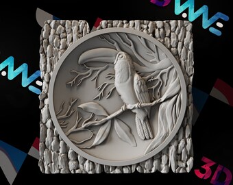 Modelo 3D/Archivos CNC de decoración de pared Tucano (Descarga digital)