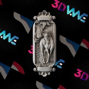 Pferd 3d stil | 3D Modell | STL | CNC-Dateien | Wanddekor | Holzkunst | Wohnkultur | Basteln | 3D | Digitaler Download | 3d
