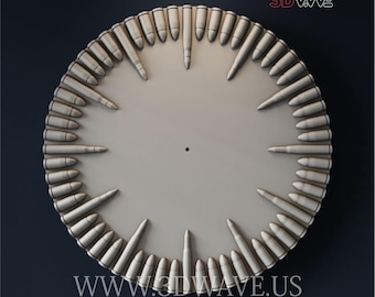 Militärische Wanduhr 3D STL Datei: CNC Carving Template (Digitale Dateien)