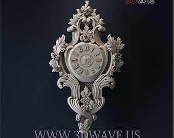 3D Wall Clock STL File: CNC Carving Template (Digital Download)