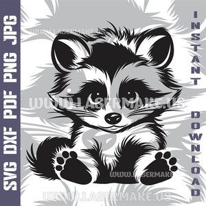 Cute raccoon SVG file | cut file for cricut | printable png| SVG dxf cut files | laser file | digital download | SVG | cricut