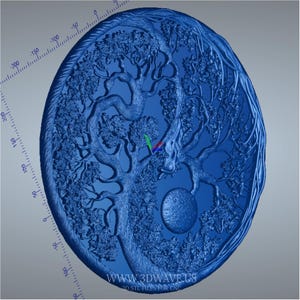 Nature-inspired wall relief tree relief stl 3d relief stl for woodworking